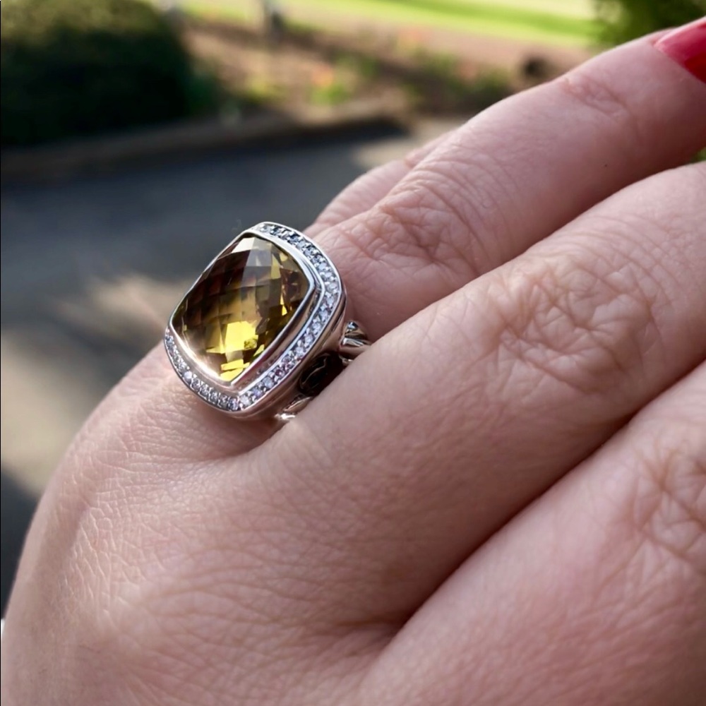 Silver & Lemon & Moissanite Cable Ring 🍋 *NOT* DY